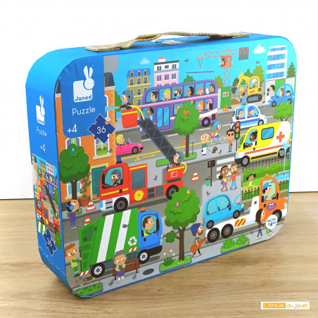 Janod Suitcase Puzzle: City 36 Pieces
