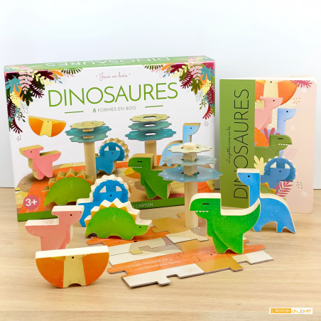 Coffret livre et puzzle Les dinosaures - Sassi