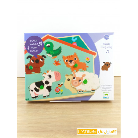 Puzzle sonore bois Ouaf woof - Made in Bébé