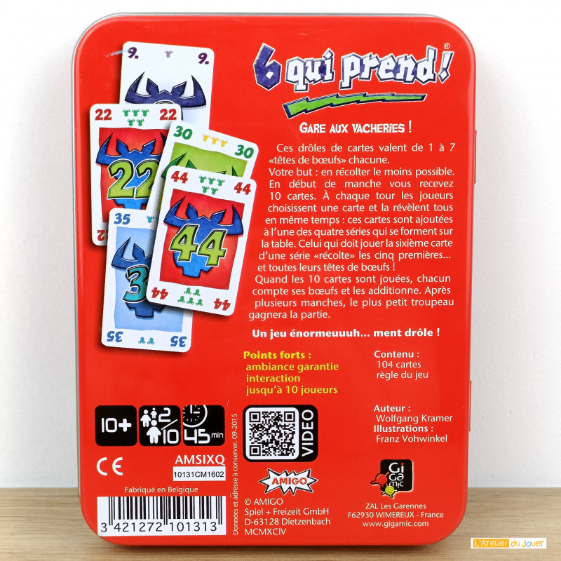 Acheter 6 QUI PREND - Jeu de Cartes Gigamic - L'Atelier du Jouet
