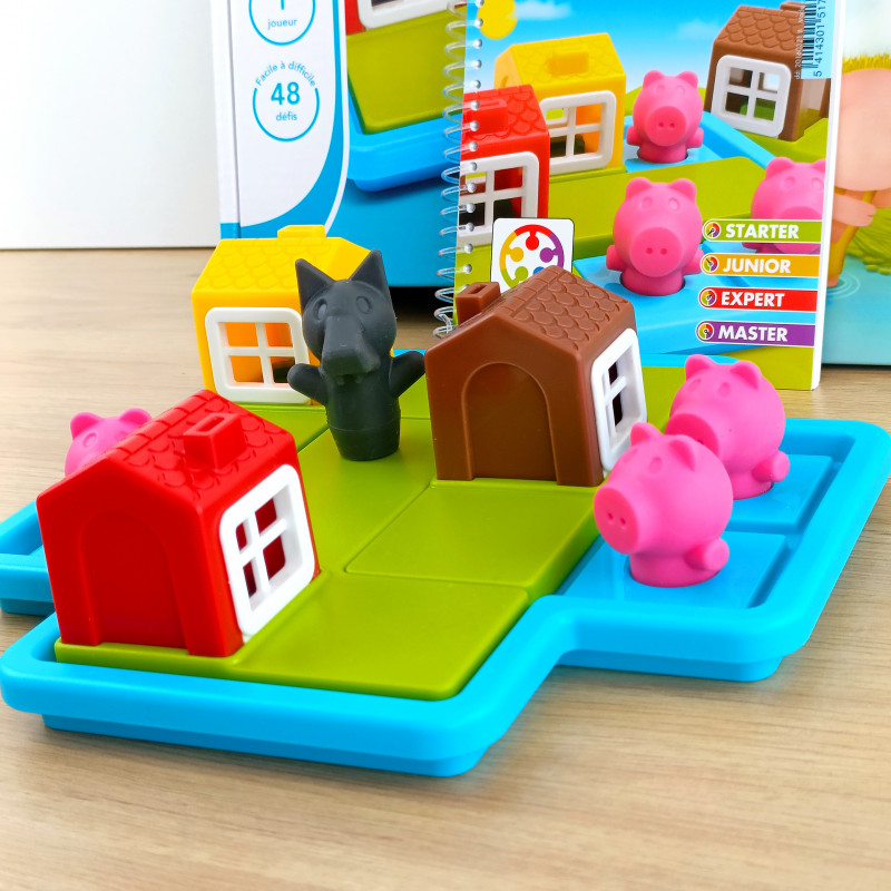 Casse-tête les 3 petits cochons Smartgames : King Jouet, Jeux de réflexion  Smartgames - Jeux de société