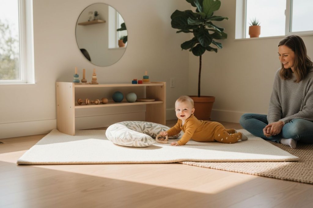 Pourquoi bébé a besoin d’un espace d’éveil au sol ?
